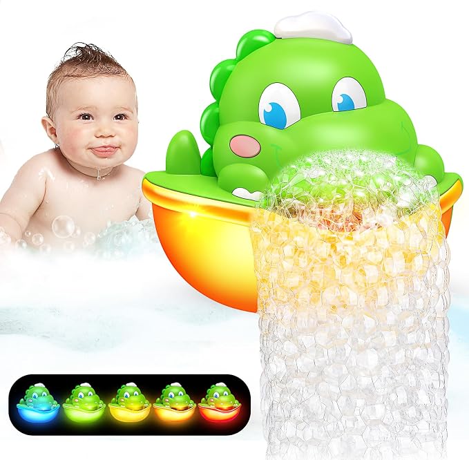 Dinosaur Baby Bath Toys Light Up Bath Bubble Machine by Unknown