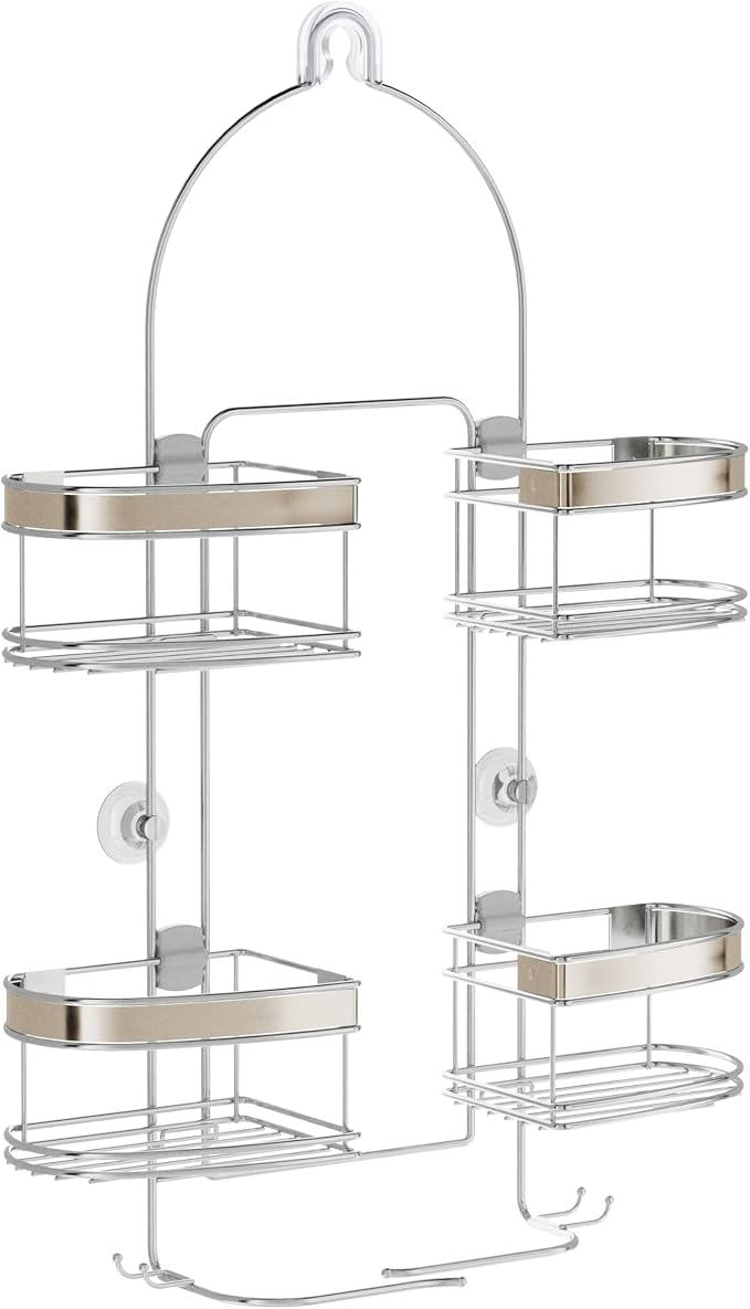 Zenna Home Expanding Shower Caddy, Rust-Resistant, Chrome - Image 9