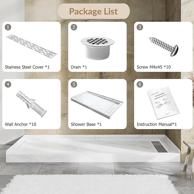 MORVANO 60 x 32 Shower Base - Image 9