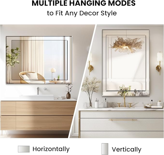 VASUHOME 22x32 Inch Frameless Double Layered Mirror - Image 3
