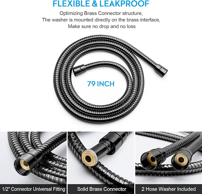 Shower Hose Extra Long 79 Inches Handheld Shower Head Hose - Image 6