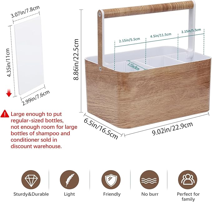 Shower Caddy Portable for College: Devided Bathroom Caddy Shower Basket for Dorm - Image 2