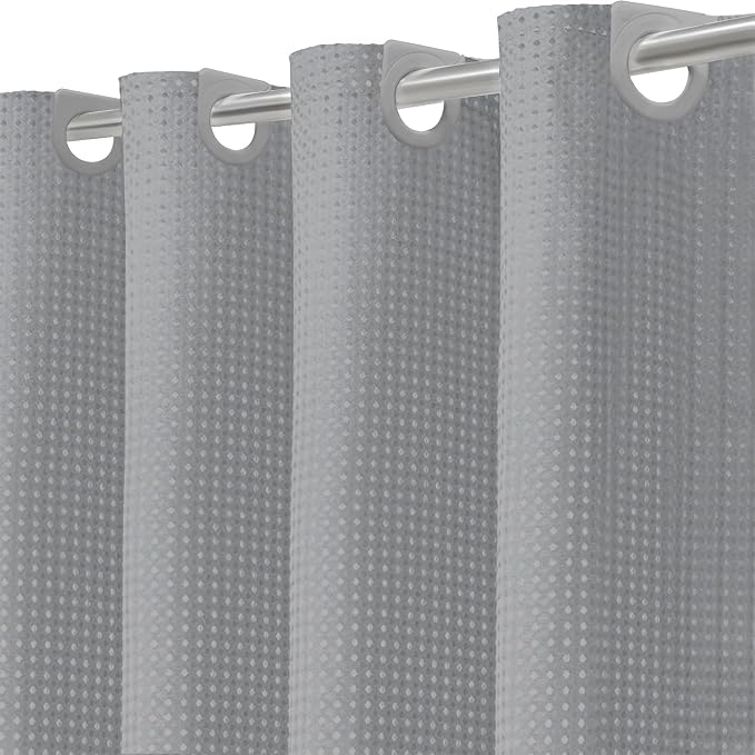 Inhousolu No Hook Waffle Weave Shower Curtain by INHOUSOLUHOMEDECOR
