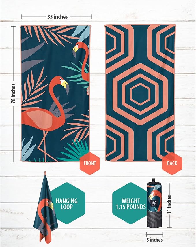 VENTURE 4TH Microfiber Beach Towel: Quick-Dry, Sandproof and Lightweight - Image 6
