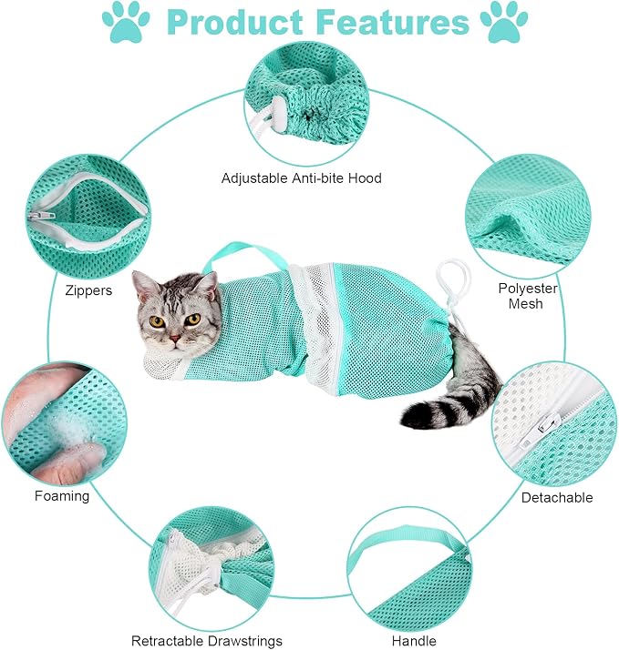 Cat Bag for Bathing 8 PCS Set - Image 2