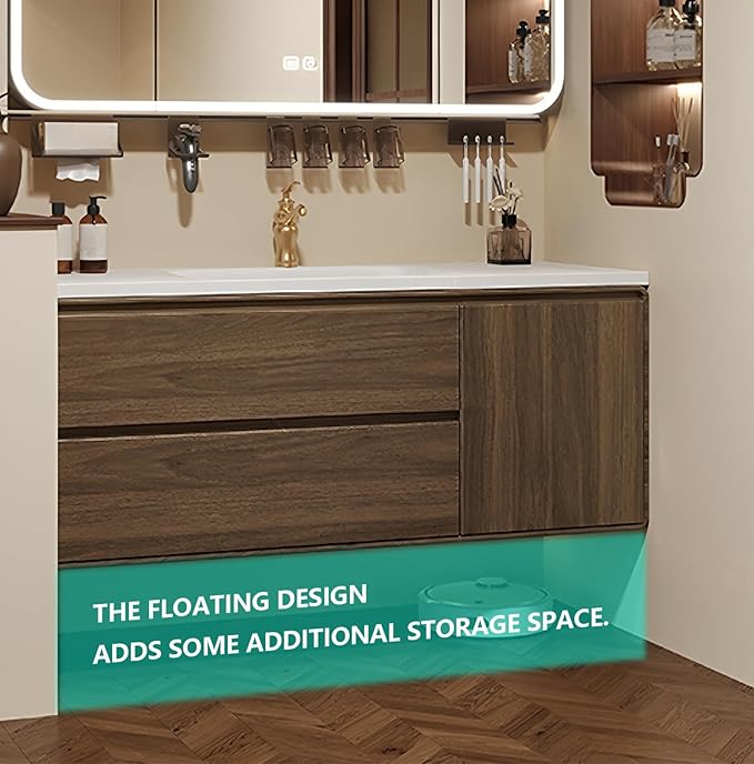 Floating Bathroom Vanity 32 inch, Restroom Vanity Set Includes Smart LED - Image 4