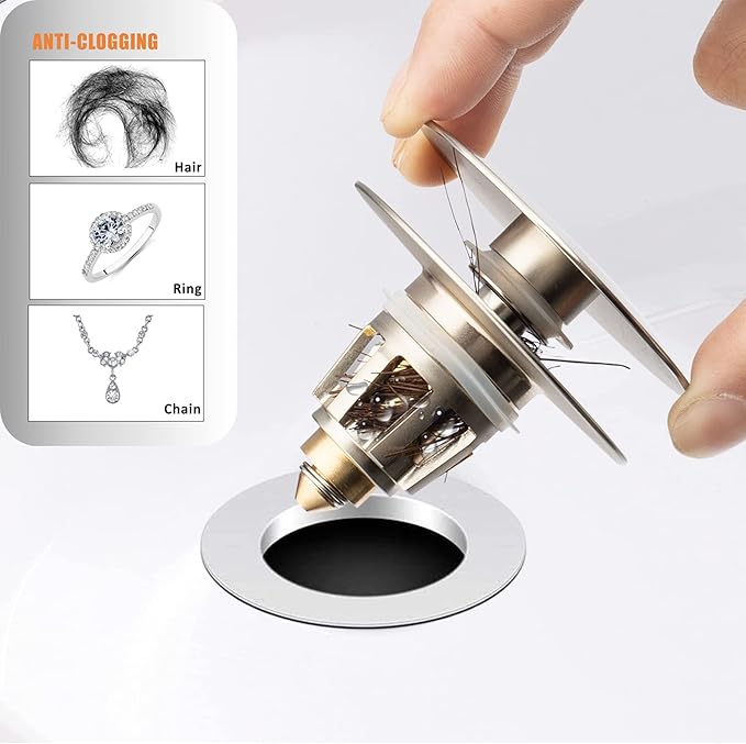 Artiwell Universal Bathroom Sink Drain Stopper, Fits Most Pop-Up Drains - Image 4