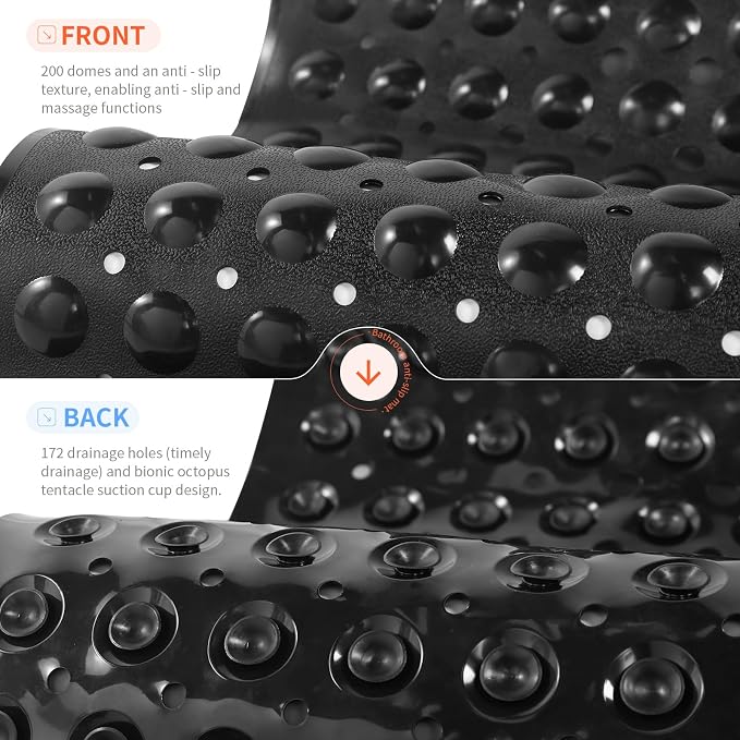 Anti-Slip Bathtub Shower mat, 39.3×15.7 inch（Approximately 100 × 40cm） Soft - Image 2