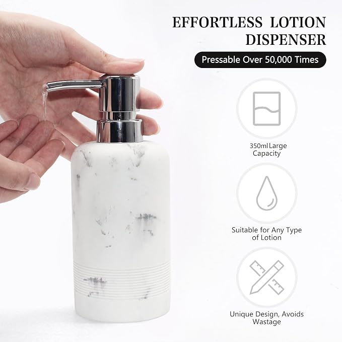 Resin Soap Dispenser Sets, 10.8oz Refillable Liquid Soap Dispensers - Image 5