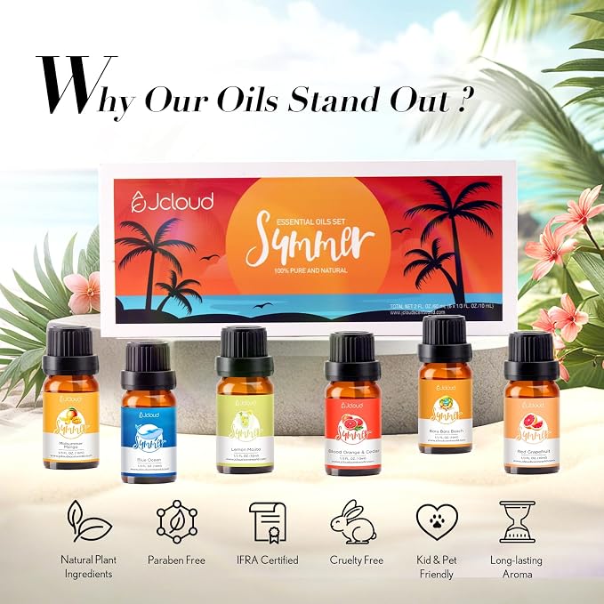 JCLOUD Summer Fragrance Oils Set | Hotel Diffuser Oil & Home Luxury Scents - Image 5