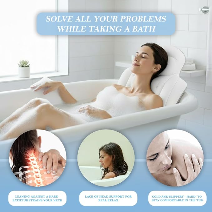 Bath Pillow for Tub | 4D Air Mesh Fabric - Image 9