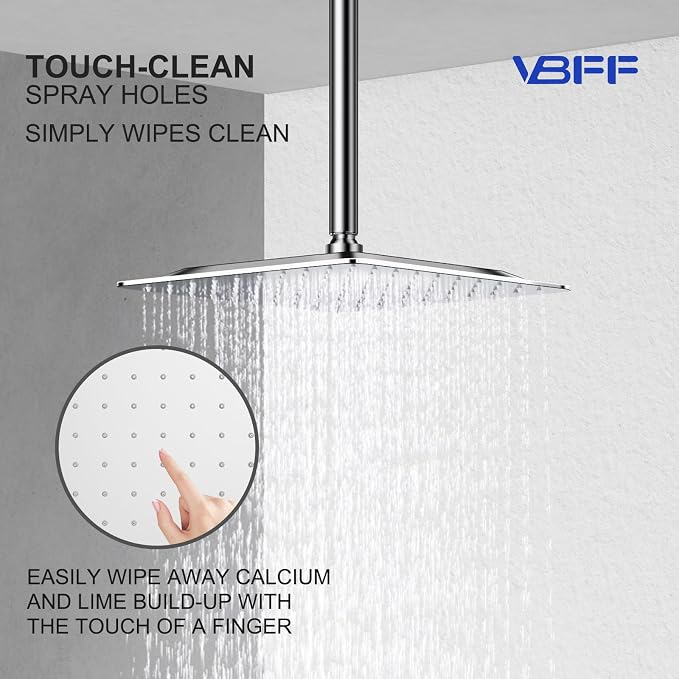 VBFF-Shower Head, rain shower head, 10 inch- Square Shower Head, 1.8 GPM Flow - Image 7