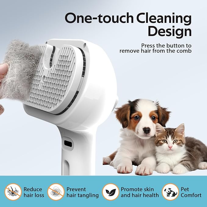 Pet Grooming Brush with Electronic Mist Spray - Image 2