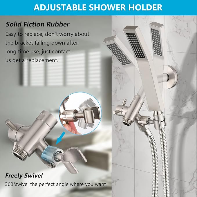 PDPBath Solid Brass 3 Way Shower Arm Diverter Valve - Image 3