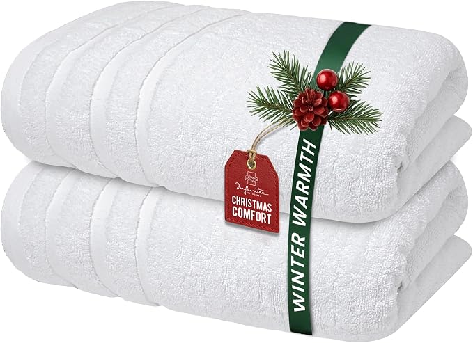 Infinitee Xclusives 100% Cotton Luxury Bath Towels Set of 2 by InfiniteeXclusives