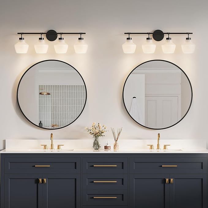 USHOWER 4-Light Bathroom Light Fixtures, Vanity Lights - Image 8