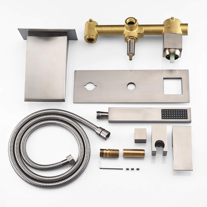 sumerain Wall Mount Tub Filler Brushed Nickel - Image 8