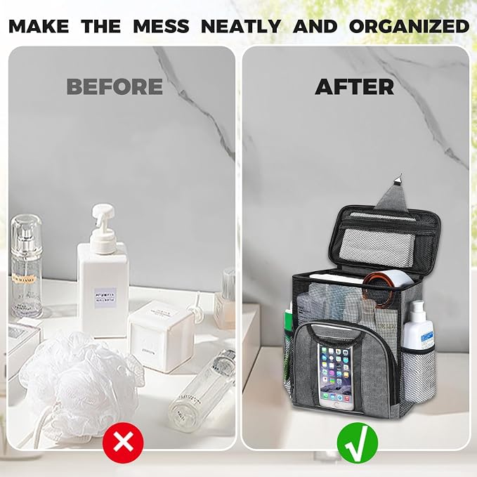 Mesh Shower Caddy Portable for College Dorm Room Essentials – Quick Dry Hanging - Image 5
