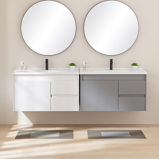 Floating Bathroom Vanity with Sink, 32 Inch Wall Mounted Bathroom Vanity with 2 - Image 8
