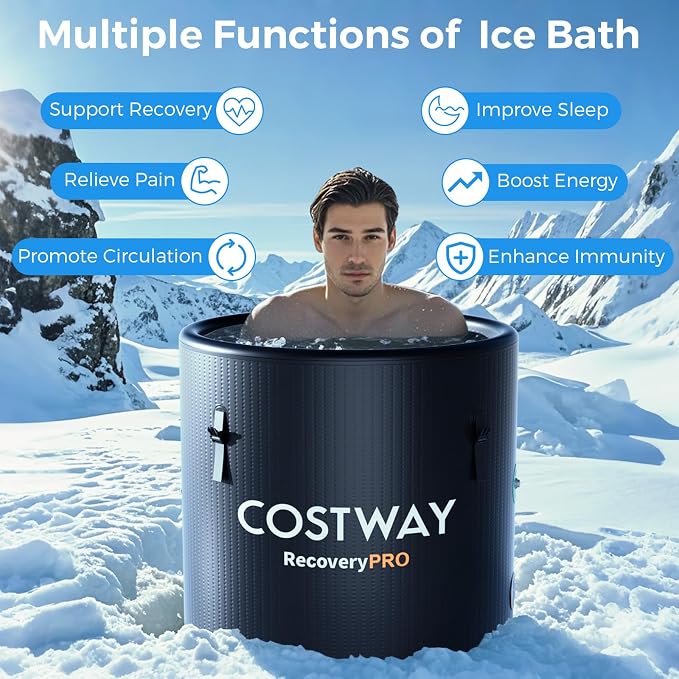 COSTWAY L 79 Gal Oval Ice Bath Tub - Image 3