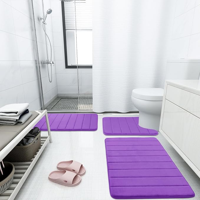 Buganda Memory Foam Bath Mat, Ultra Soft and Non-Slip Bathroom Rugs, Water - Image 6