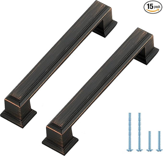 Ravinte Hardware 15 Pack Oil Rubbed Bronze Cabinet Pulls, 3-3/4 Inch Hole by RavinteHardware