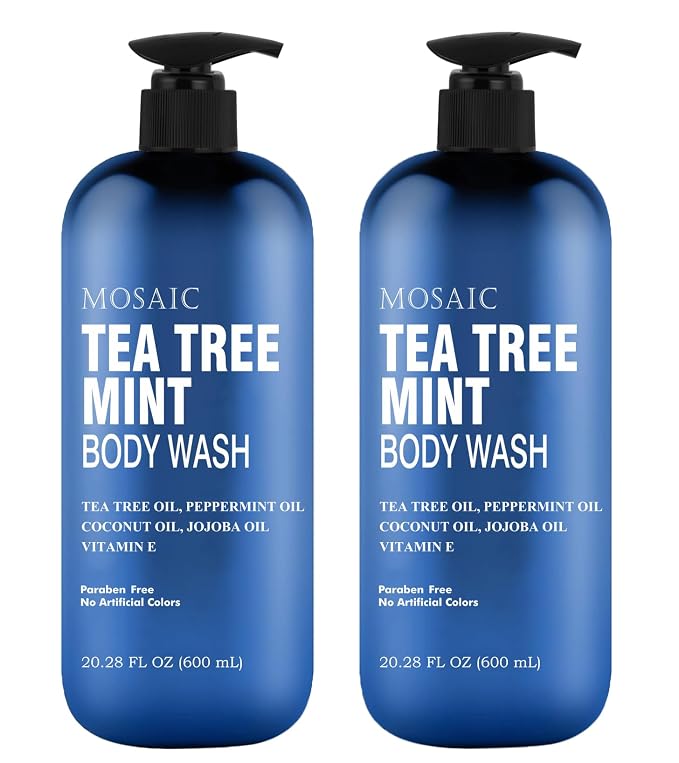 Tea Tree Body Wash with Mint & Shower Gel with Vitamin E by AnatoliaDaphne