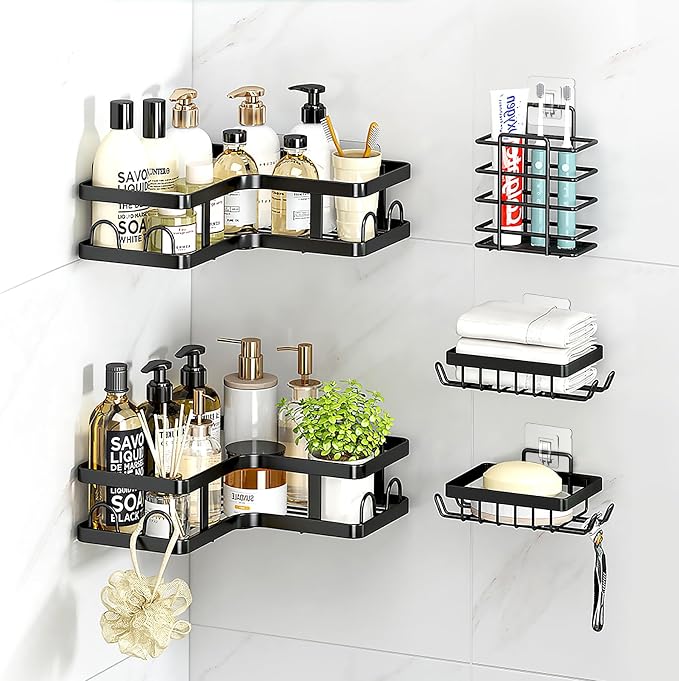 14 Pack Shower Caddy Replacement, Strong Hooks, No Drilling Shower Shelf - Image 2