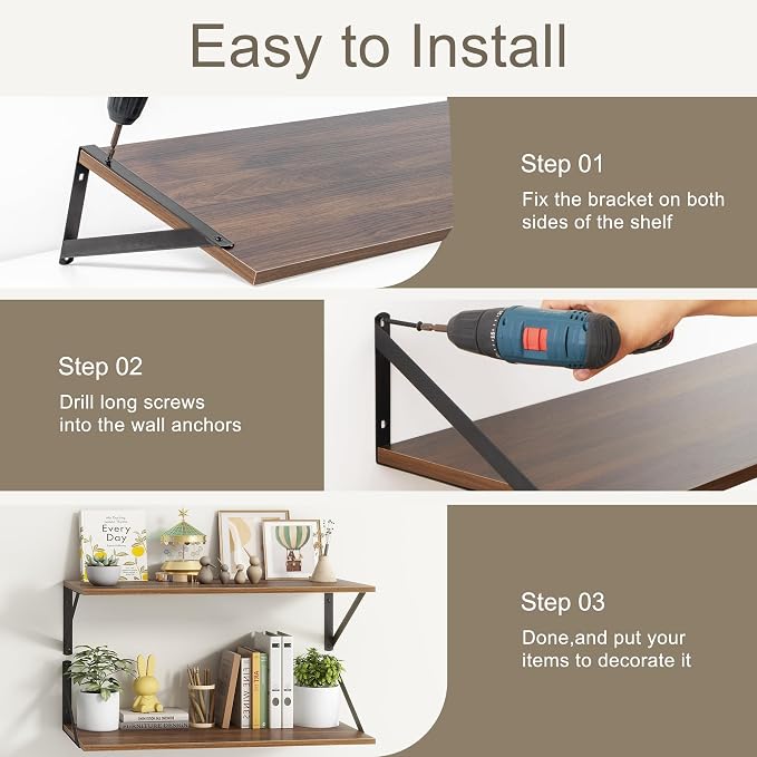 Fun Memories 40 Inch Floating Shelves, 10 Inch Deep Wall Shelf, 40 x 10 - Image 7