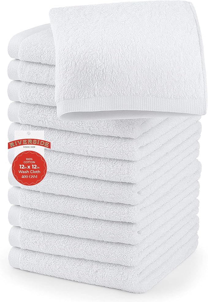 RIVERSIDE 12 Pack Washcloths by RIVERSIDE