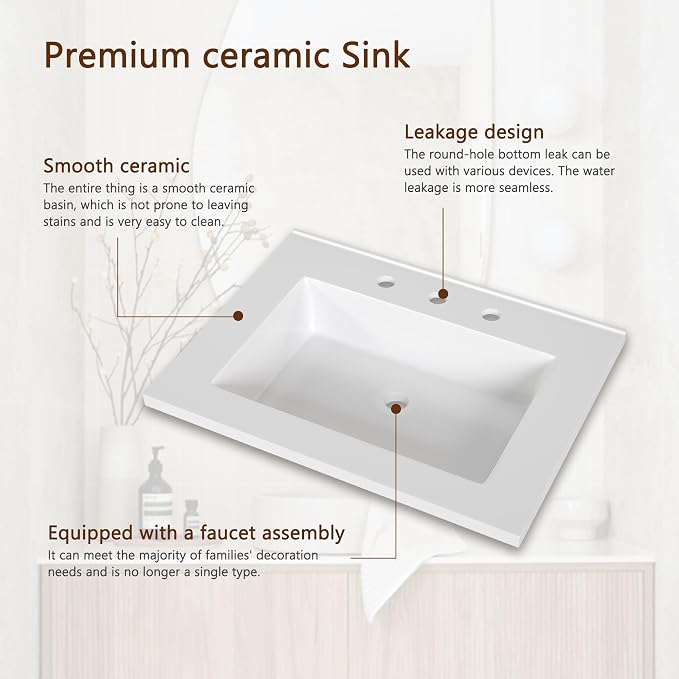 LINLUX 25“ Bathroom Vanity - Image 4