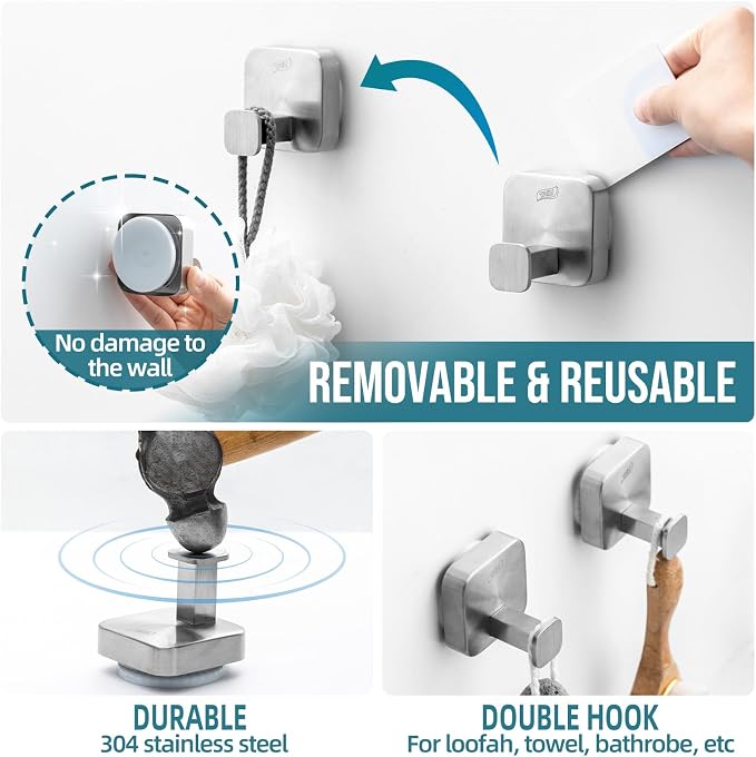 TAILI Thickened 304 Stainless Steel Bathroom Suction Hook - Image 8
