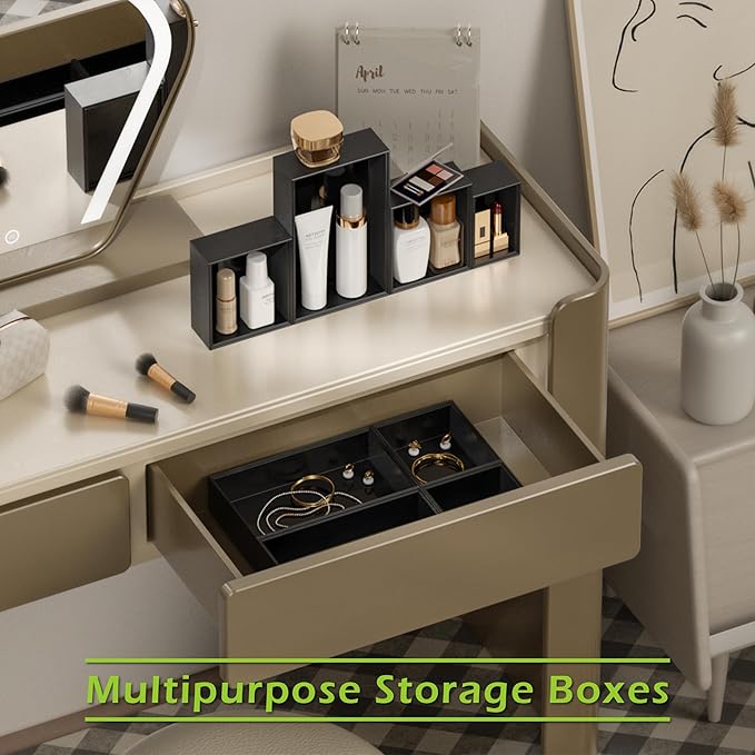 Bathroom Drawer Organizer Trays, Bamboo Drawer Organizer Kitchen Utensils - Image 3