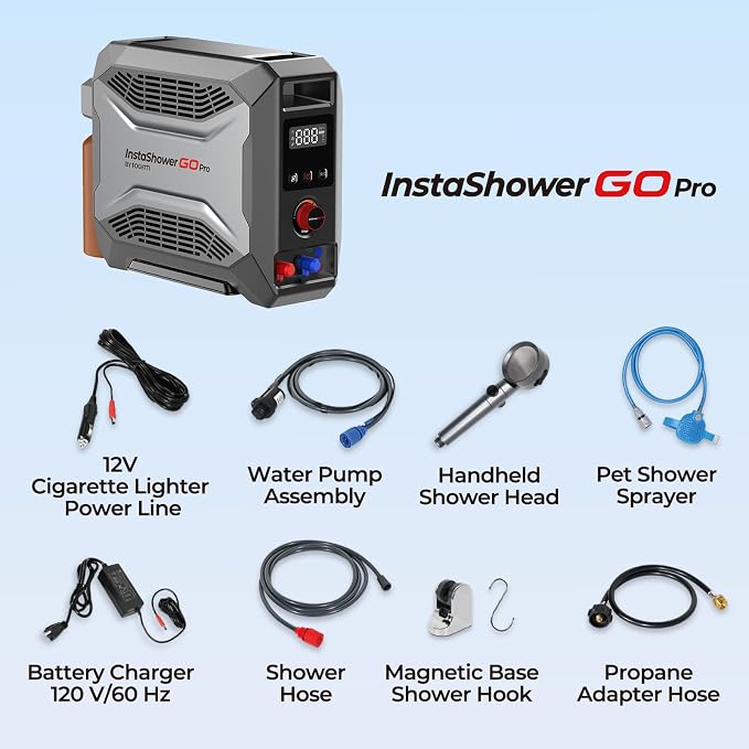 FOGATTI InstaShower GO Pro, Portable Propane Tankless Water Heater 22, 000 BTU - Image 4