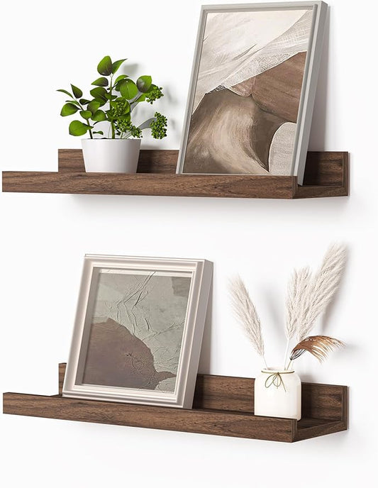 Heimlove Picture Ledge Shelf, Small Floating Shelves Set of 2, 16 Inches by Heimlove
