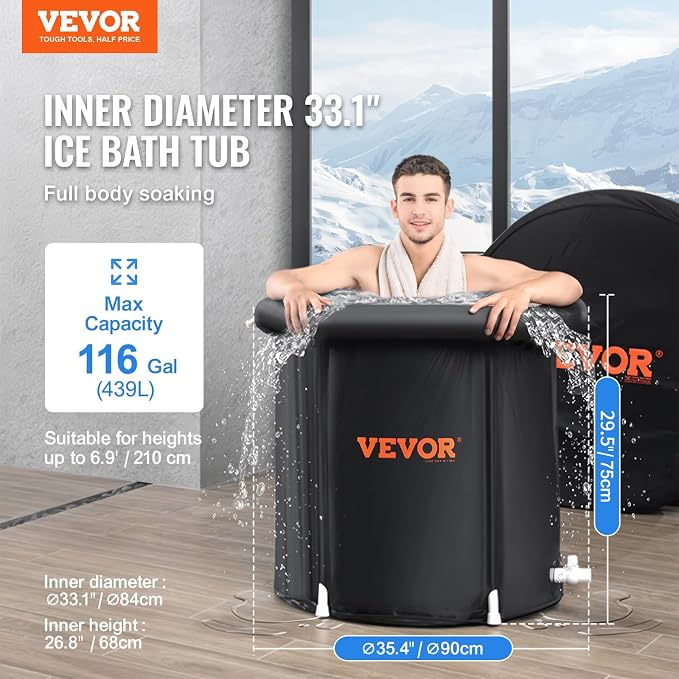 VEVOR Ice Bath Tub, Cold Water Therapy Plunge Tub - Image 2