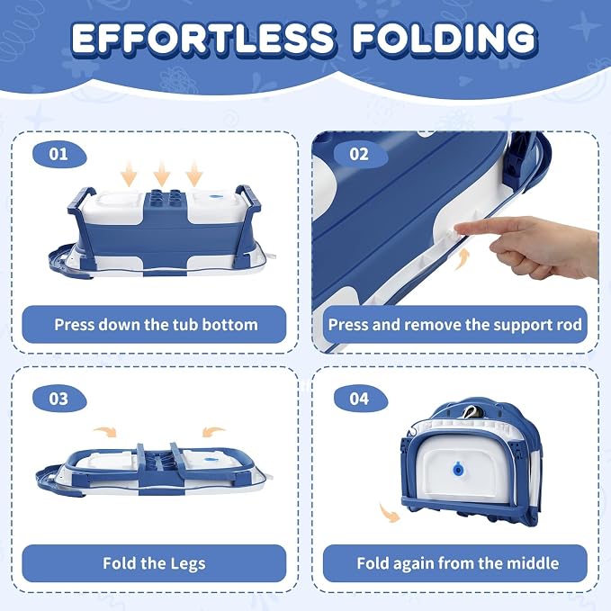 Baby Bathtub, Collapsible Baby Bath Tub - Image 4