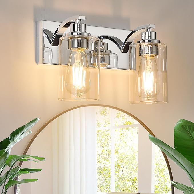 2-Light Bathroom Light Fixtures Modern Chrome Vanity Lights by ALAISLYC