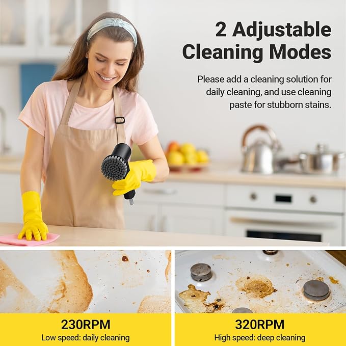 Electric Spin Scrubber, 2000 mAh Cordless Power Scrubber - Image 3