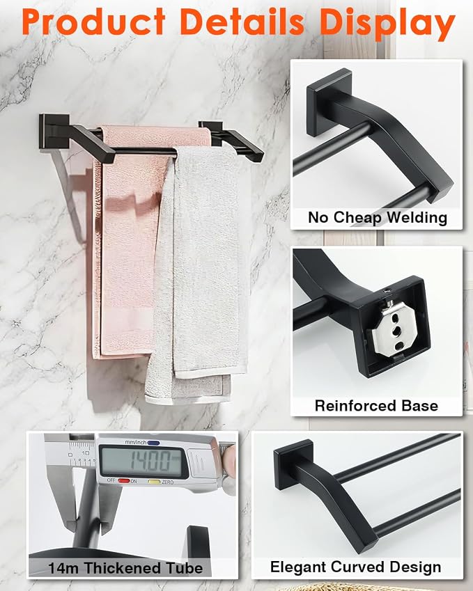Alise Bath Double Towel Bars Towel Racks - Image 8