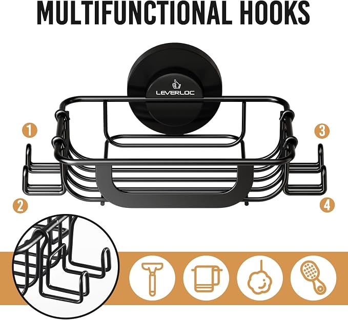 LEVERLOC Soap Holder Dish with Hooks - Image 9