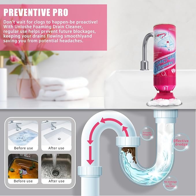 Drain Cleaner, Foaming Drain Cleaner and Deodorizer, Drains Clog Remover - Image 4
