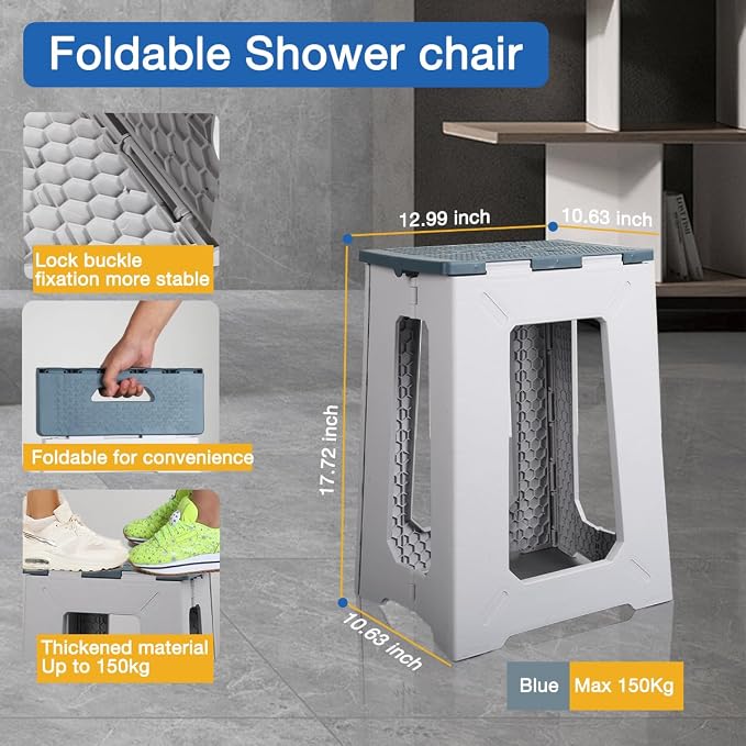 ProTraveser Bathroom Foot Rest Stool, Foldable Waterproof Plastic Step Stool - Image 8