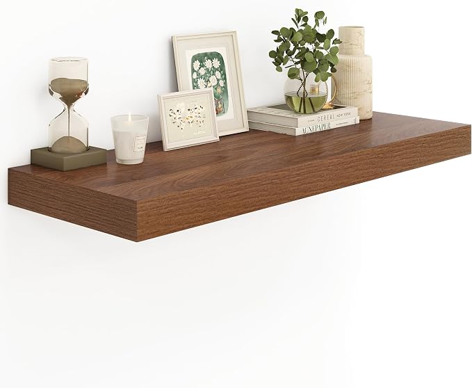 Heimlove Walnut Bathroom Shelf Floating Shelves by Heimlove