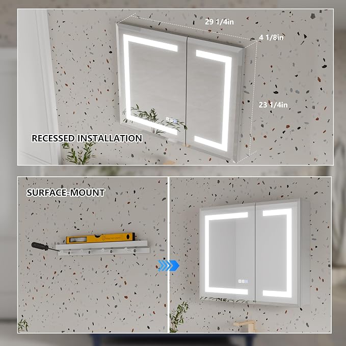 GroGro LED Lighted Bathroom Medicine Cabinet - Image 8