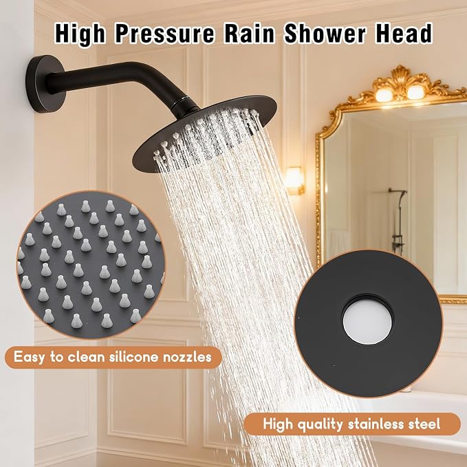 Matte Black Shower Faucet Set - Image 4