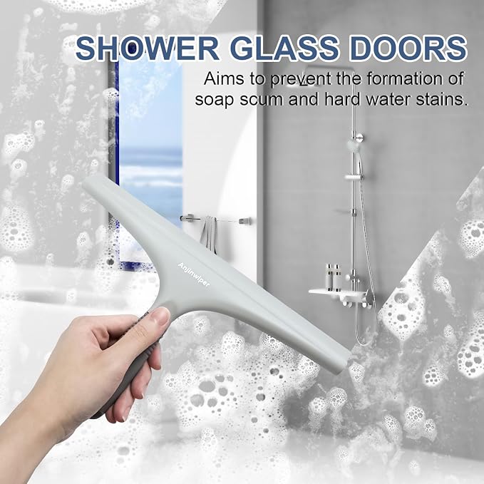 Silicone Shower Squeegee for Glass Doors - Image 3