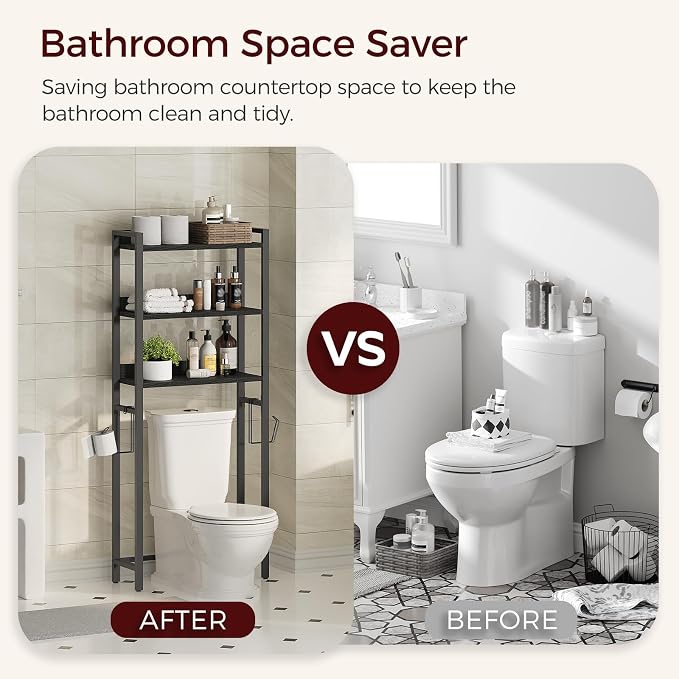 Over The Toilet Storage Rack, 3 Tier Bathroom Organizer Over Toilet, - Image 6
