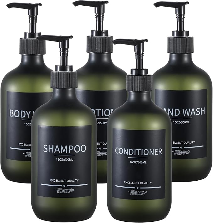 Plastic Refillable Shampoo and Conditioner Bottles by MithrgrousLife