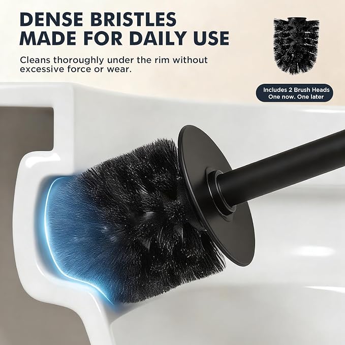 Toilet Brush and Holder Set, Stainless Steel Toilet Bowl Brush - Image 5